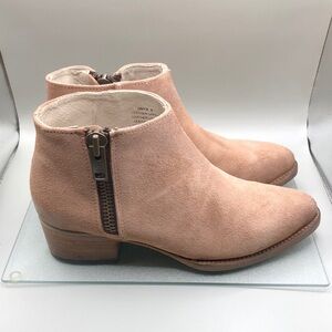 Freebird Onyx Ankle Boot Booties Blush Tan Leather Suede Casual sz 9